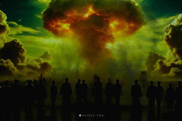 Choir in light and haze during OPERAP:ŚLEPCY